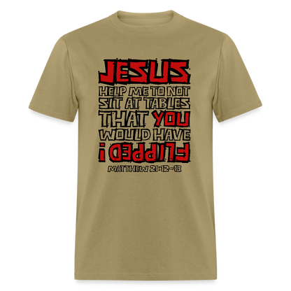 Jesus Flipped - khaki