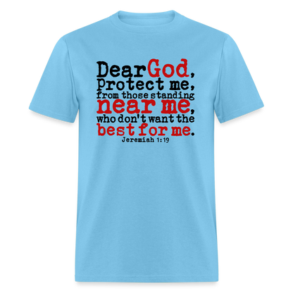 Dear God Protect Me - aquatic blue