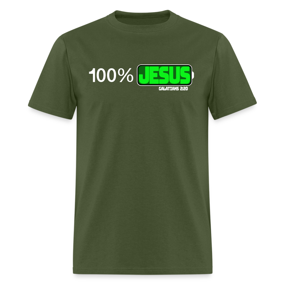 100% Jesus - military green