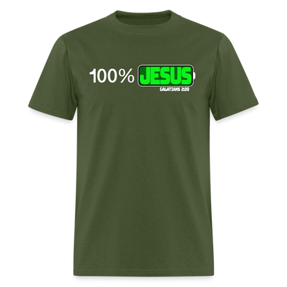 100% Jesus - military green