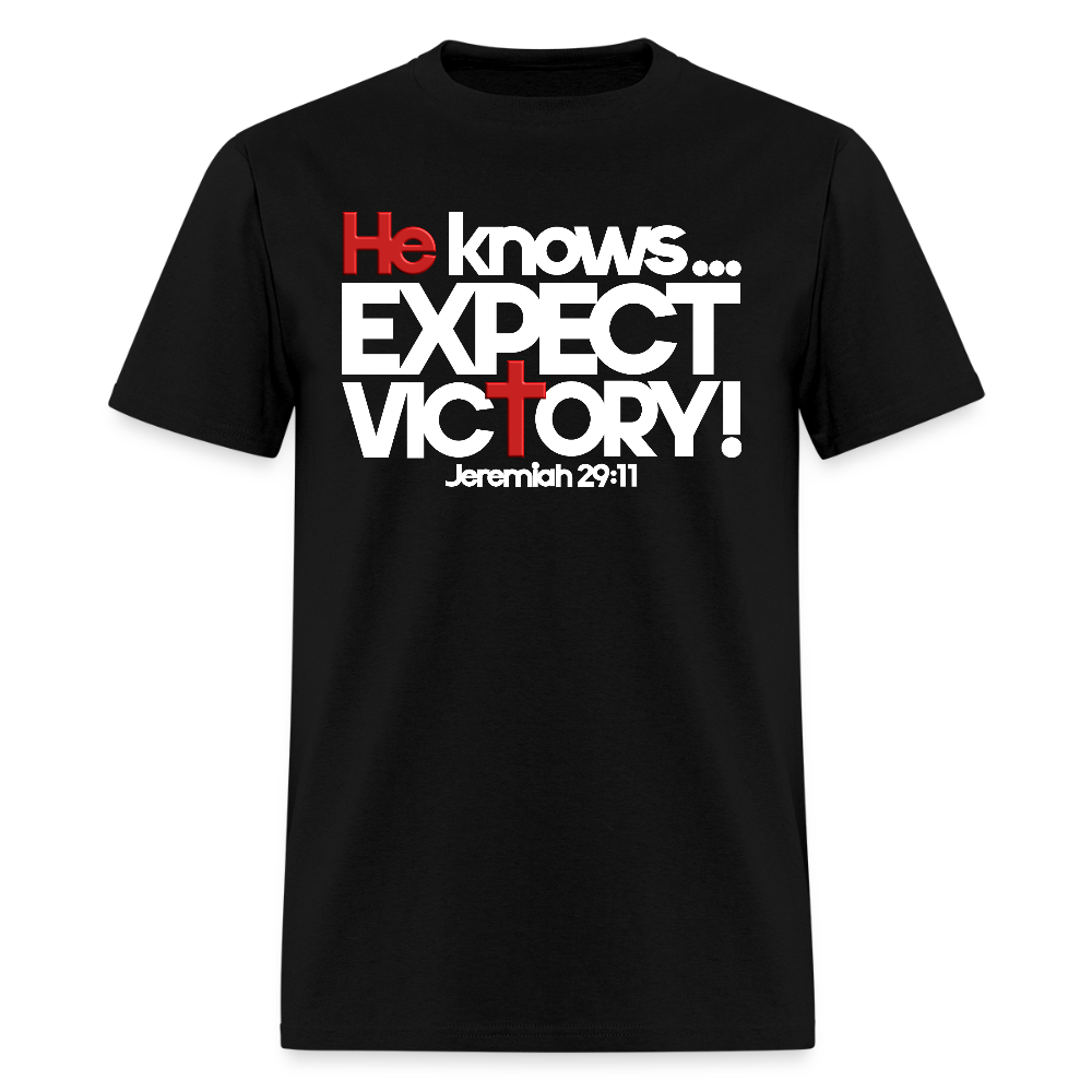 He Knows Expect Victory - black