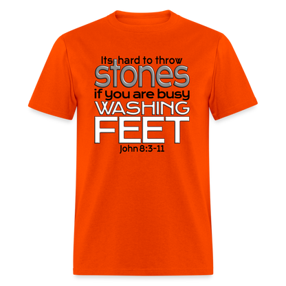 Throwing Stones or Washing Feet - orange