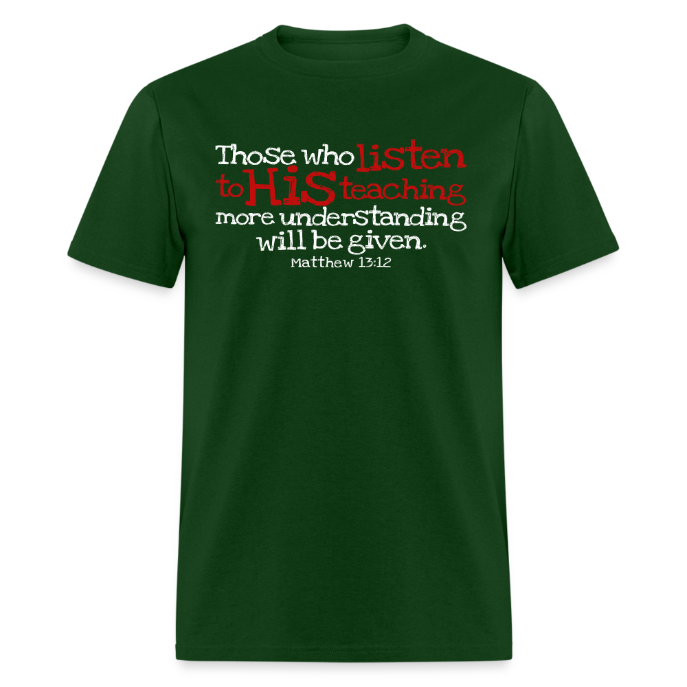 Listen to His Teaching - forest green