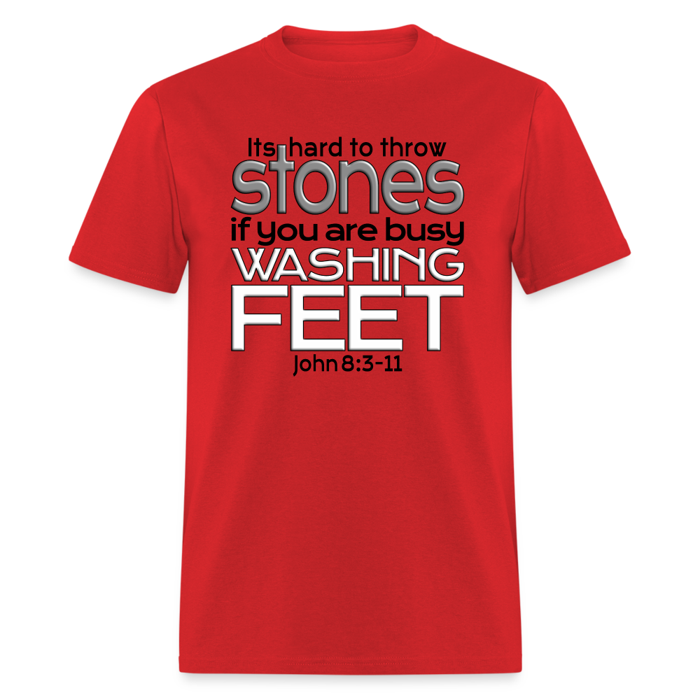 Throwing Stones or Washing Feet - red