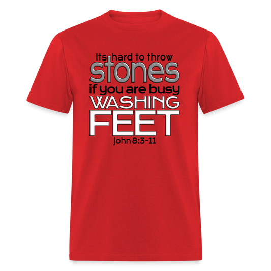 Throwing Stones or Washing Feet - red