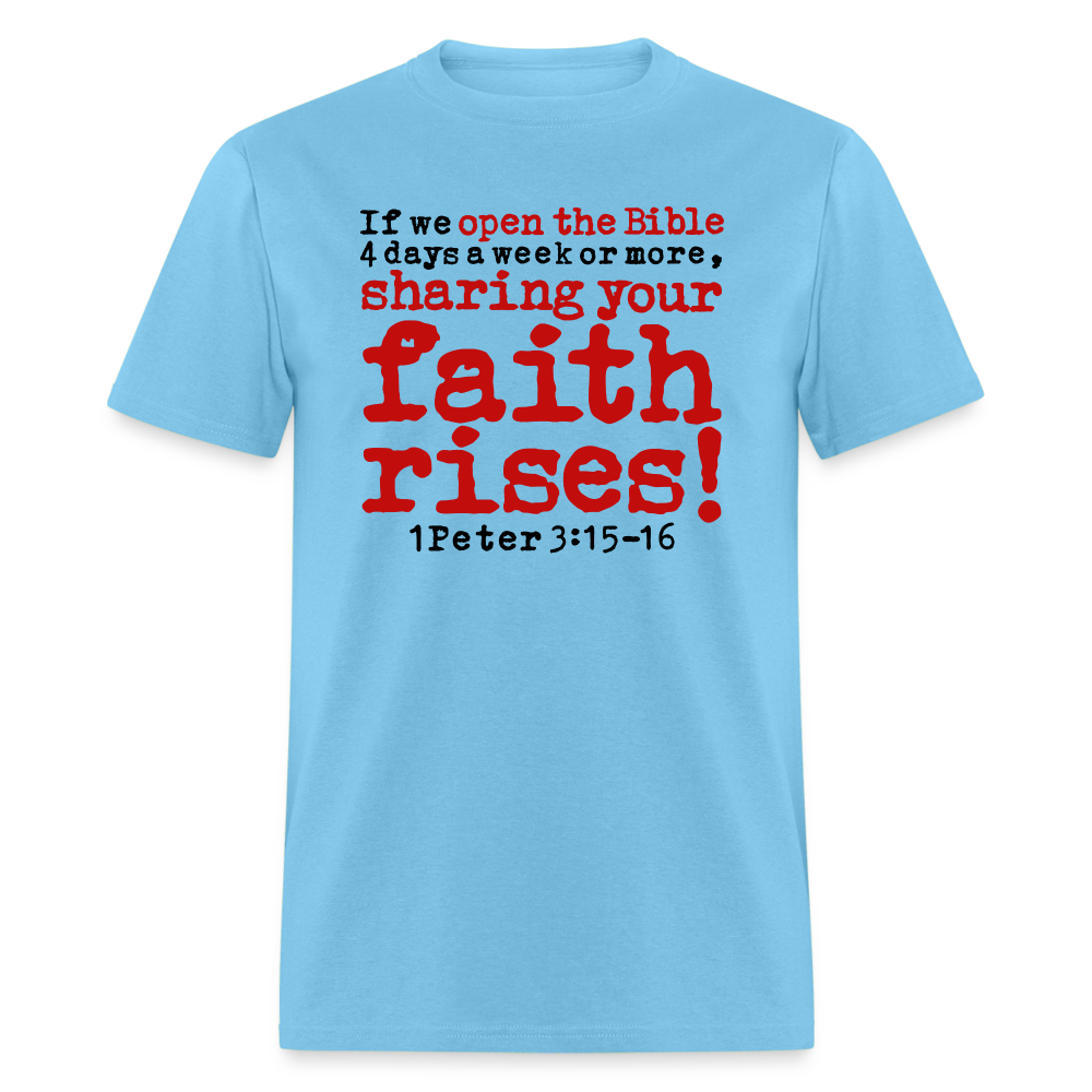 Open Bible Sharing Faith Rises - aquatic blue