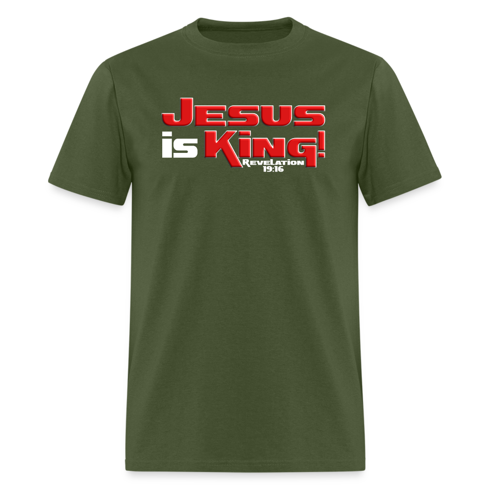 Jesus is King - military green