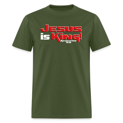 Jesus is King - military green