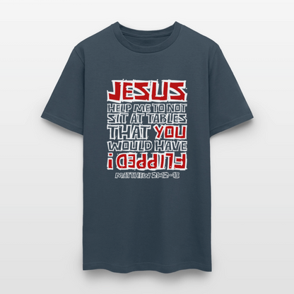 Jesus Flipped -  blue dusk