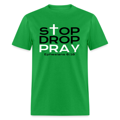 Stop Drop Pray - bright green
