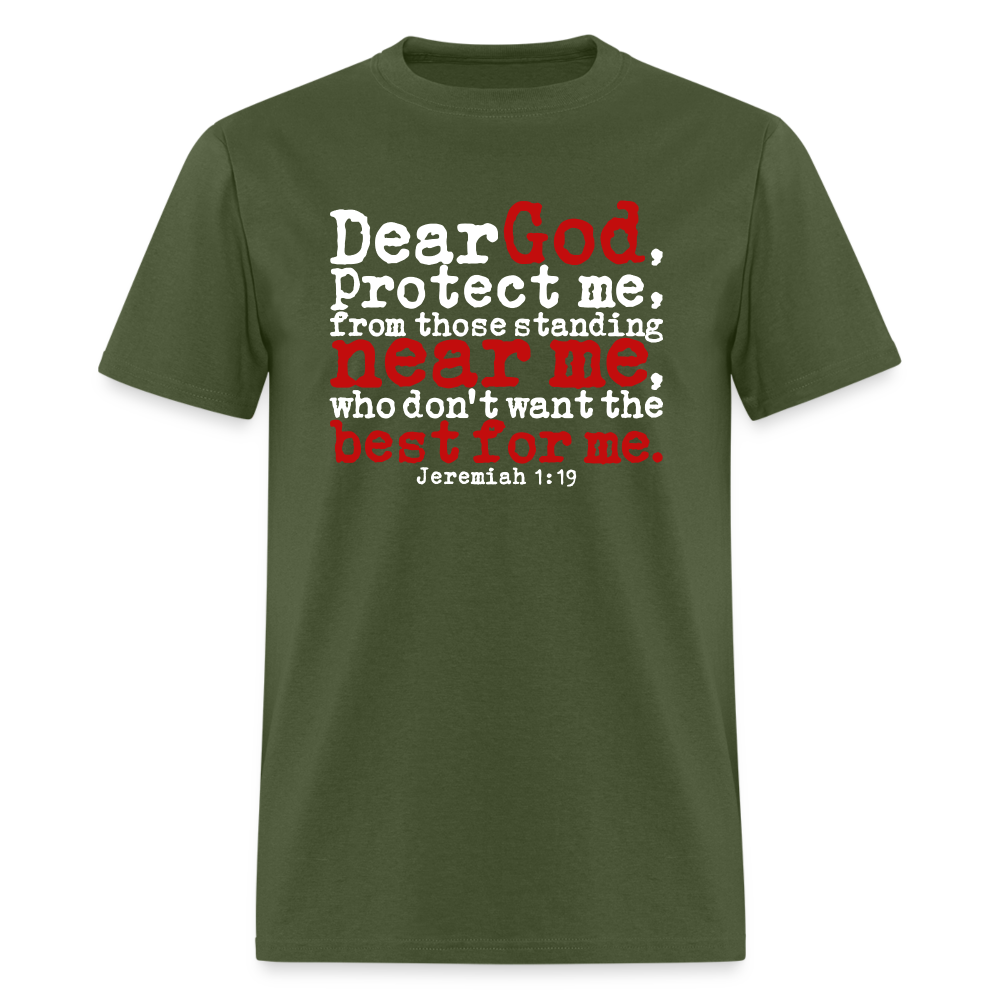 Dear God Protect Me - military green