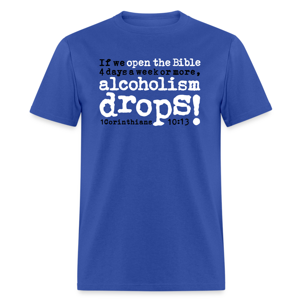 Open Bible Alcoholism Drops - royal blue