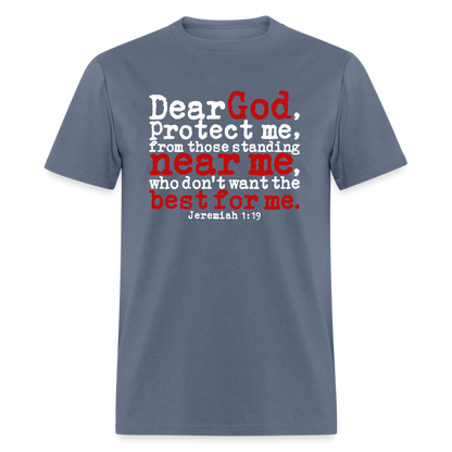 Dear God Protect Me - denim