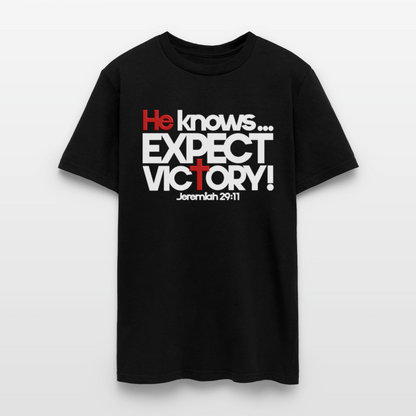 He Knows Expect Victory - black