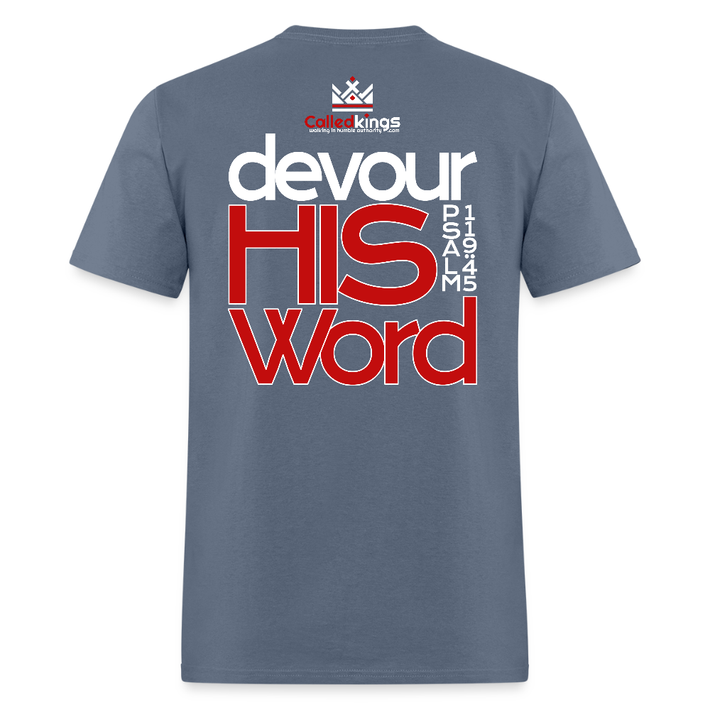 WTBSF? Devour His Word - denim