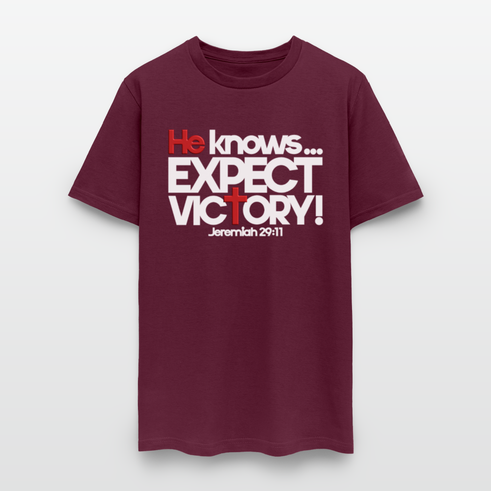 He Knows Expect Victory - burgundy