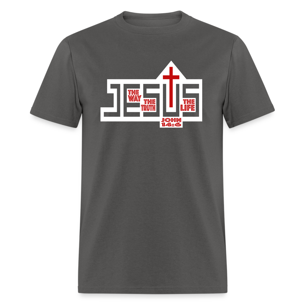 Jesus The Way Truth Life - charcoal