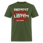 Repent Pray Listen Obey w/Scripture - military green