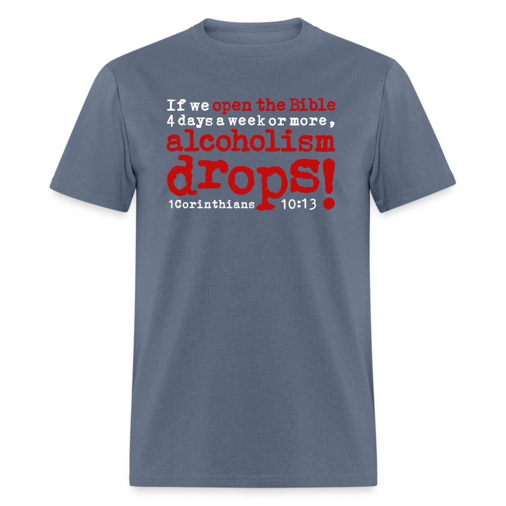 Open Bible Alcoholism Drops - denim