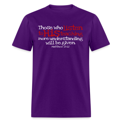 Listen to His Teaching - purple