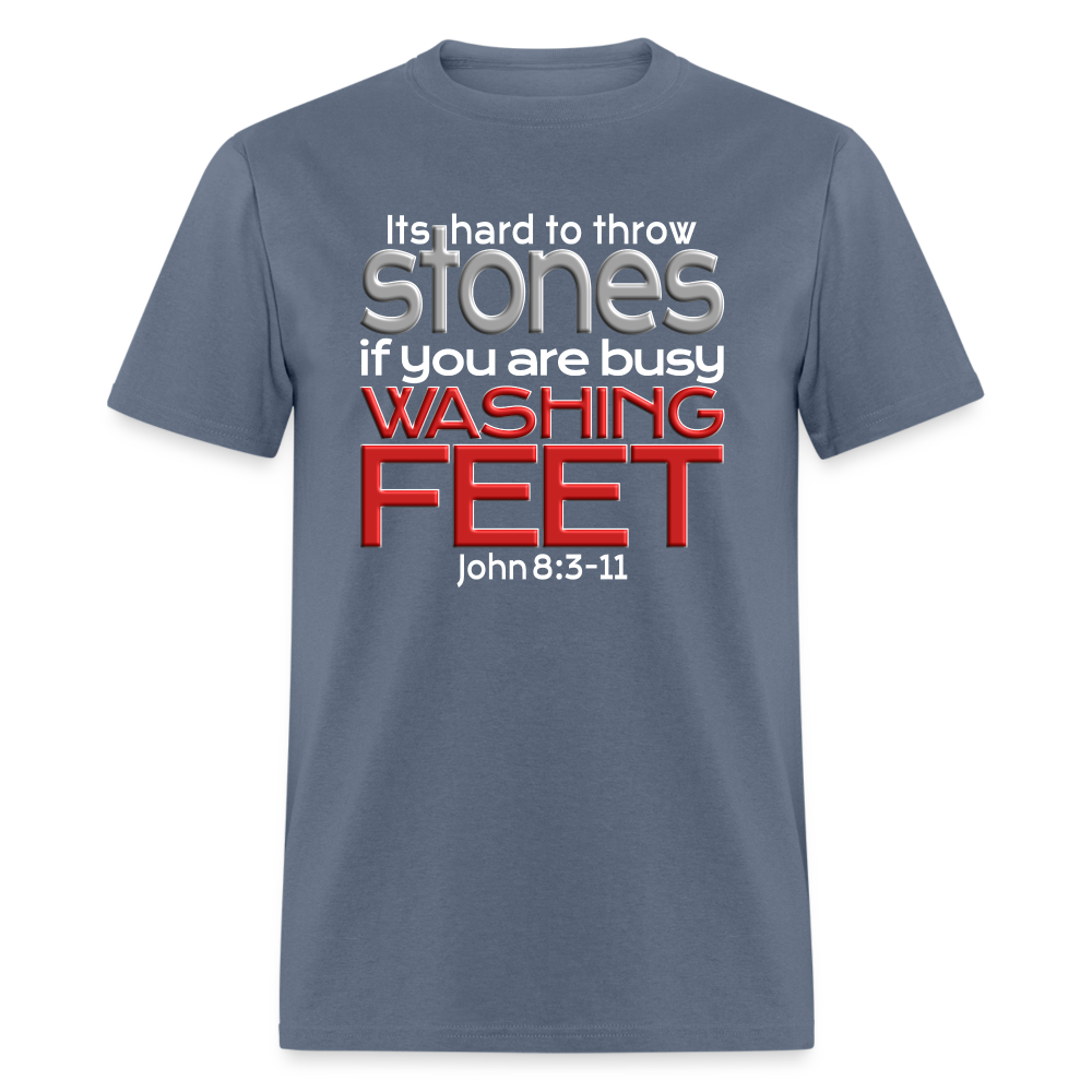 Throwing Stones or Washing Feet - denim